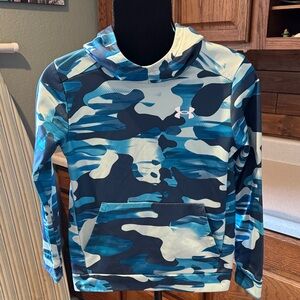 Under Armour Kids' Blue and White Camo Hoodie